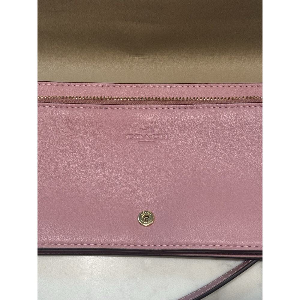 Coach Anna Foldover Clutch Crossbody Bag With Heart Petal Print EUC - Picture 4 of 12